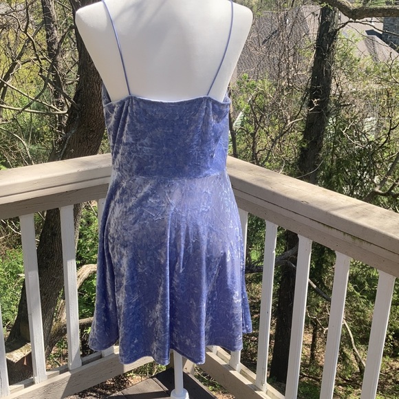 Ice Blue Velvet Dress - Picture 2 of 2